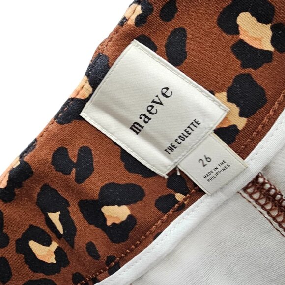 Anthropologie Maeve The Colette Ponte Crop Wide-Leg Pants, Leopard, High Rise 26 - Picture 4 of 10